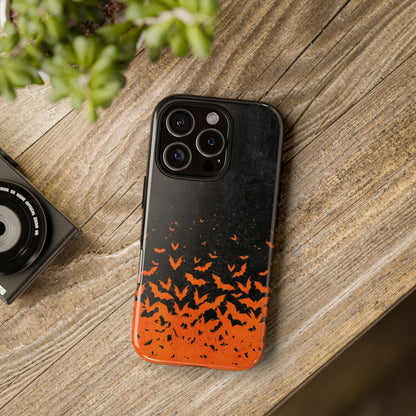 Halloween Orange Bat Swarm Phone Case — Tough Protective iPhone Cover