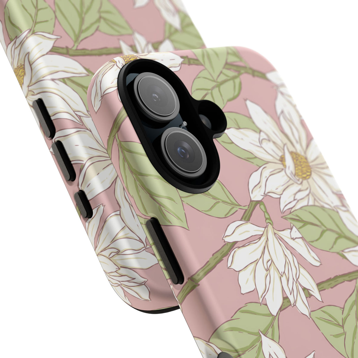 Floral Magnolia Tough Phone Case — Pink Botanical Protective Case