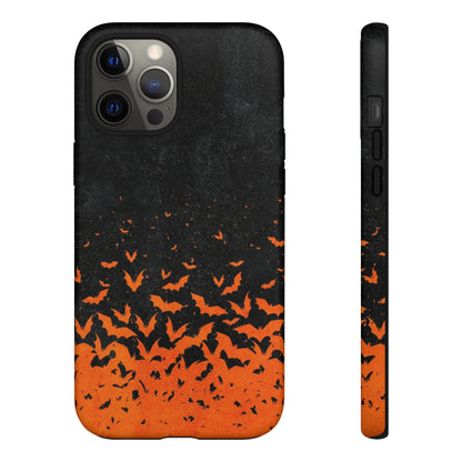 Halloween Orange Bat Swarm Phone Case — Tough Protective iPhone Cover