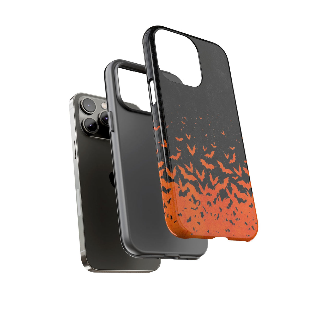 Halloween Orange Bat Swarm Phone Case — Tough Protective iPhone Cover