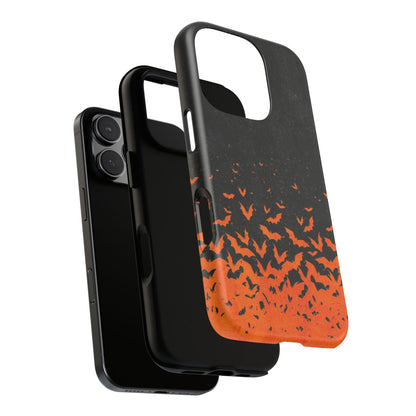 Halloween Orange Bat Swarm Phone Case — Tough Protective iPhone Cover