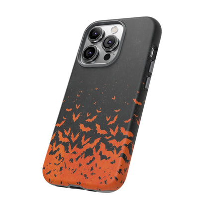 Halloween Orange Bat Swarm Phone Case — Tough Protective iPhone Cover