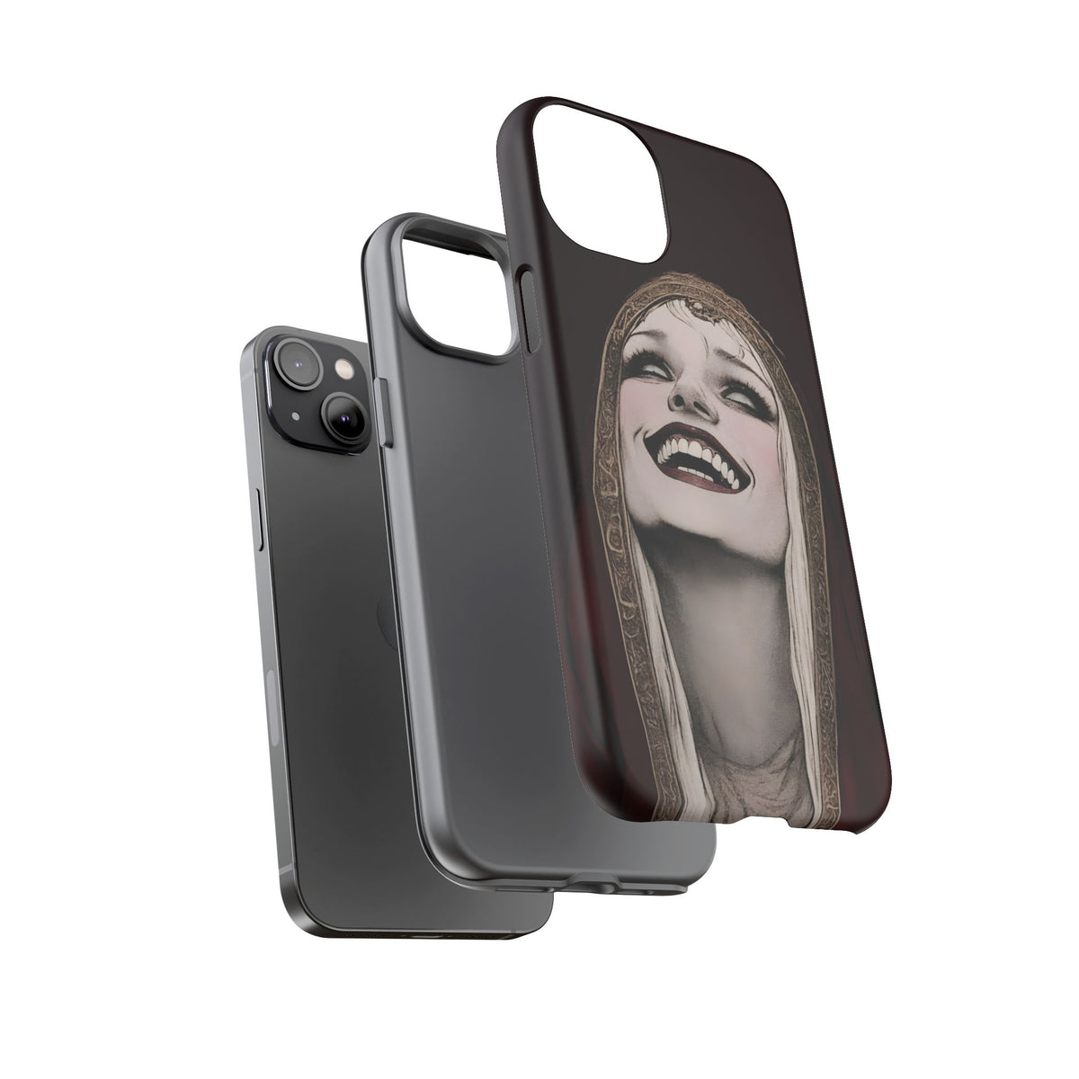 Phone Case — Gothic Laughing Nun Dark Art Protective Cover