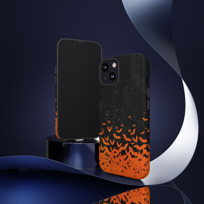 Halloween Orange Bat Swarm Phone Case — Tough Protective iPhone Cover
