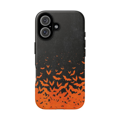 Halloween Orange Bat Swarm Phone Case — Tough Protective iPhone Cover