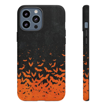 Halloween Orange Bat Swarm Phone Case — Tough Protective iPhone Cover