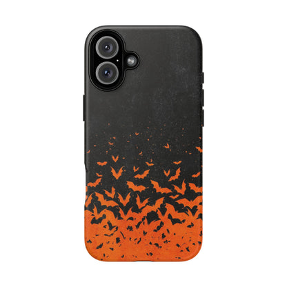 Halloween Orange Bat Swarm Phone Case — Tough Protective iPhone Cover