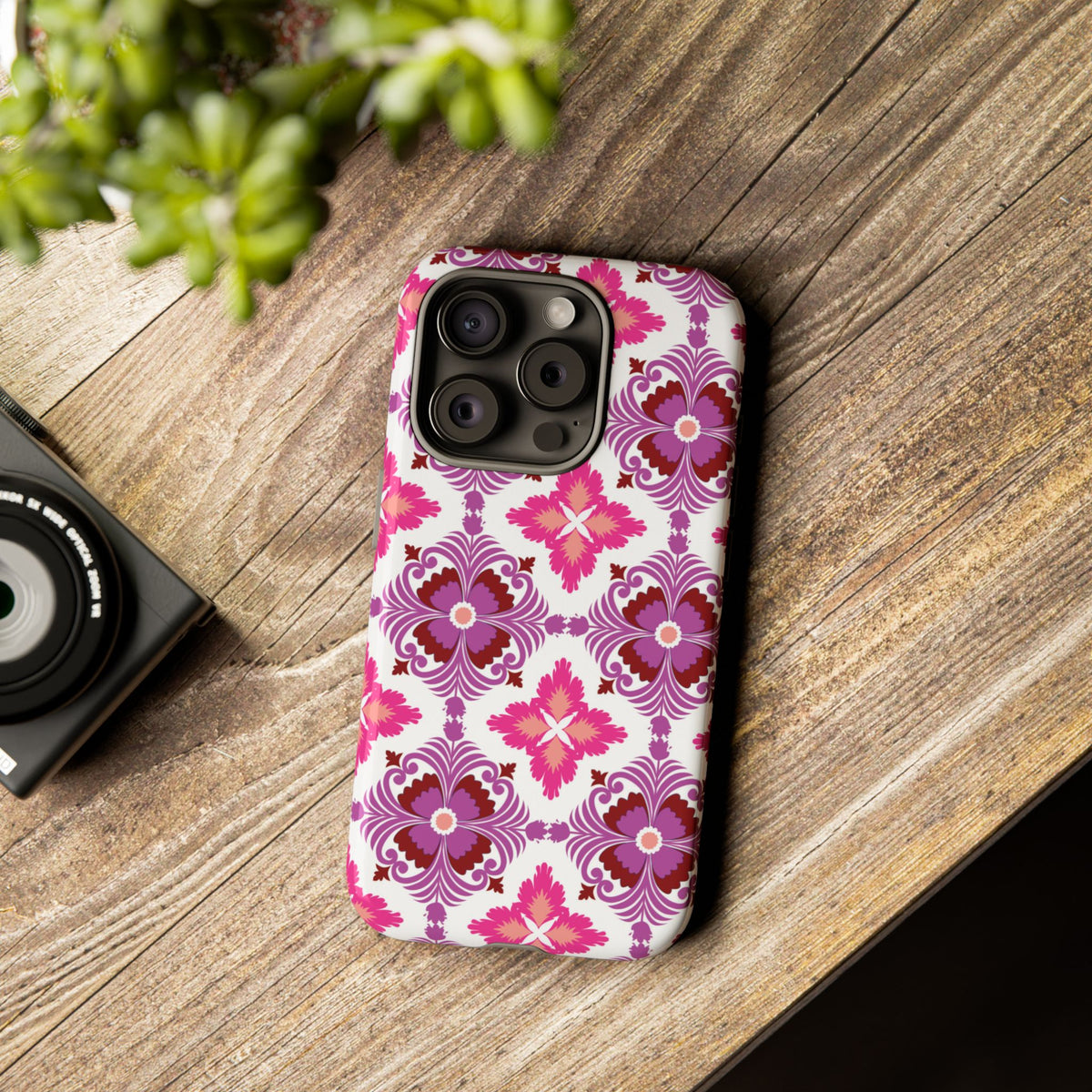 Pink Tile Floral Phone Case