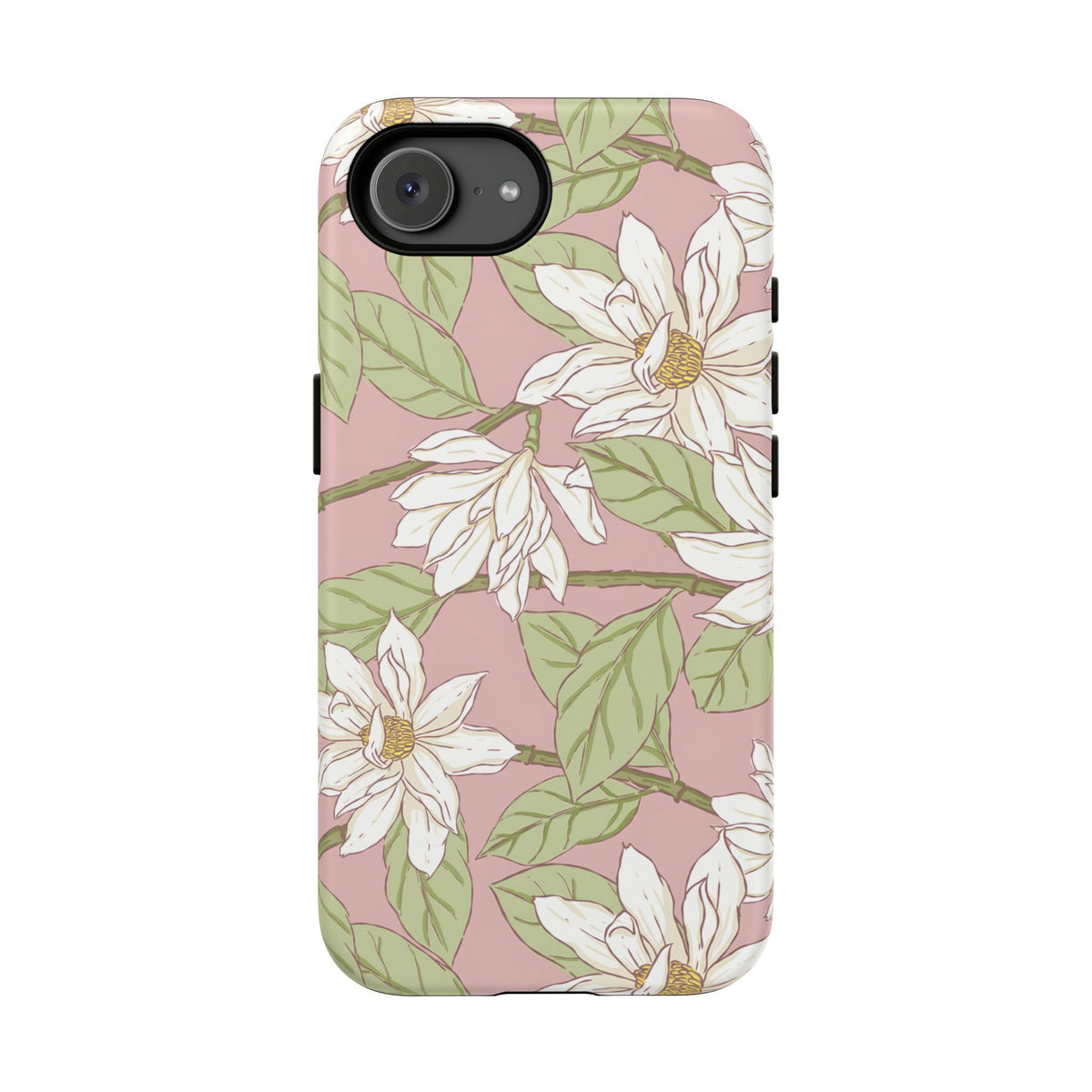 Floral Magnolia Tough Phone Case — Pink Botanical Protective Case