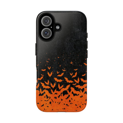 Halloween Orange Bat Swarm Phone Case — Tough Protective iPhone Cover