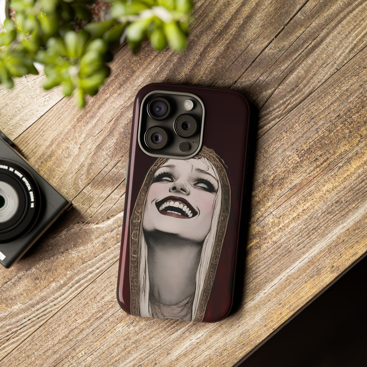 Phone Case — Gothic Laughing Nun Dark Art Protective Cover