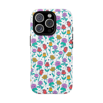 Floral Garden Tough Phone Case — Colorful Rose Pattern