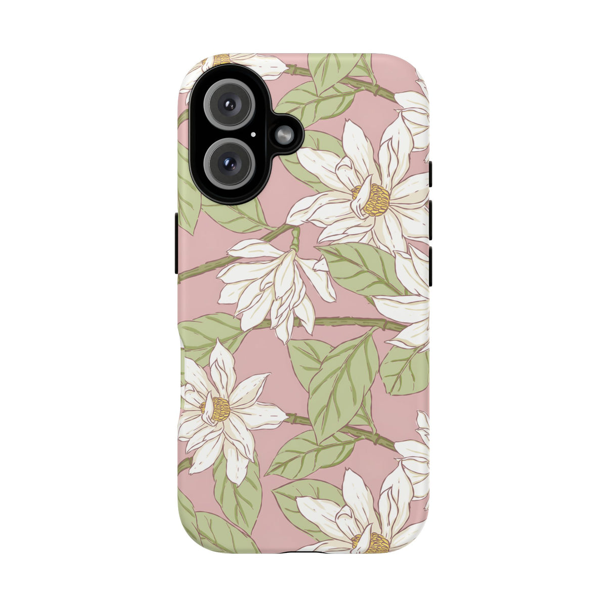 Floral Magnolia Tough Phone Case — Pink Botanical Protective Case