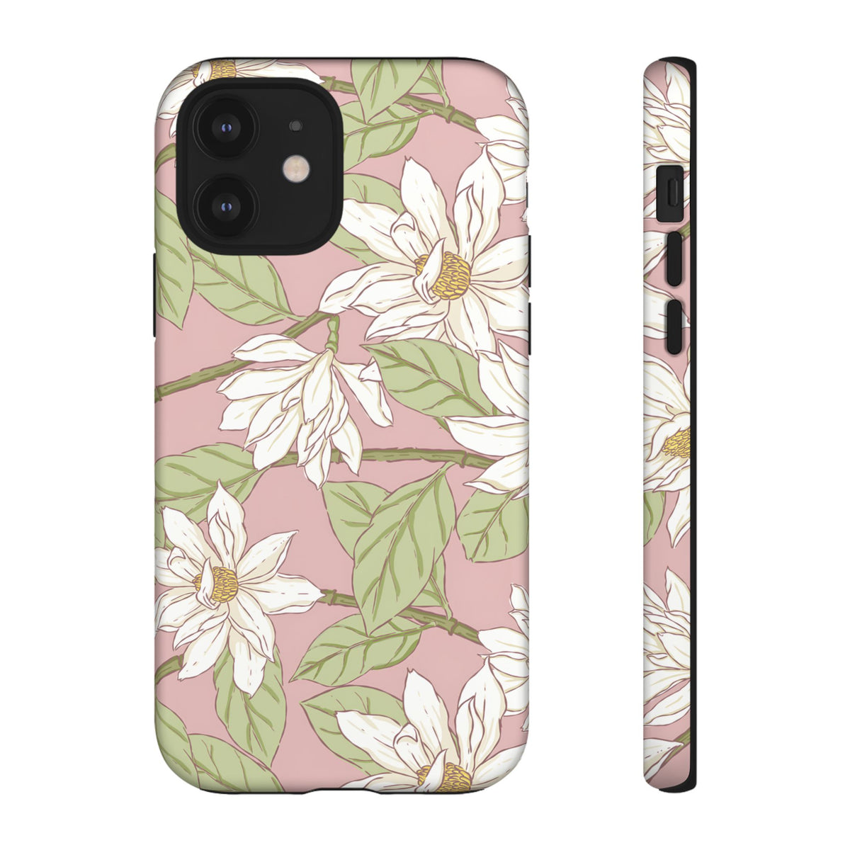 Floral Magnolia Tough Phone Case — Pink Botanical Protective Case