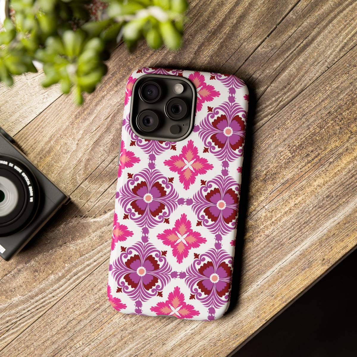 Pink Tile Floral Phone Case