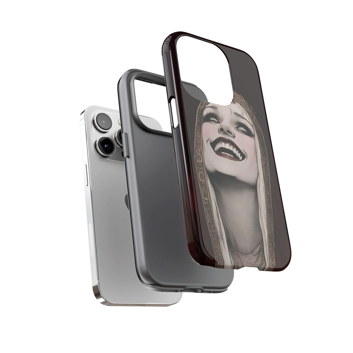 Phone Case — Gothic Laughing Nun Dark Art Protective Cover