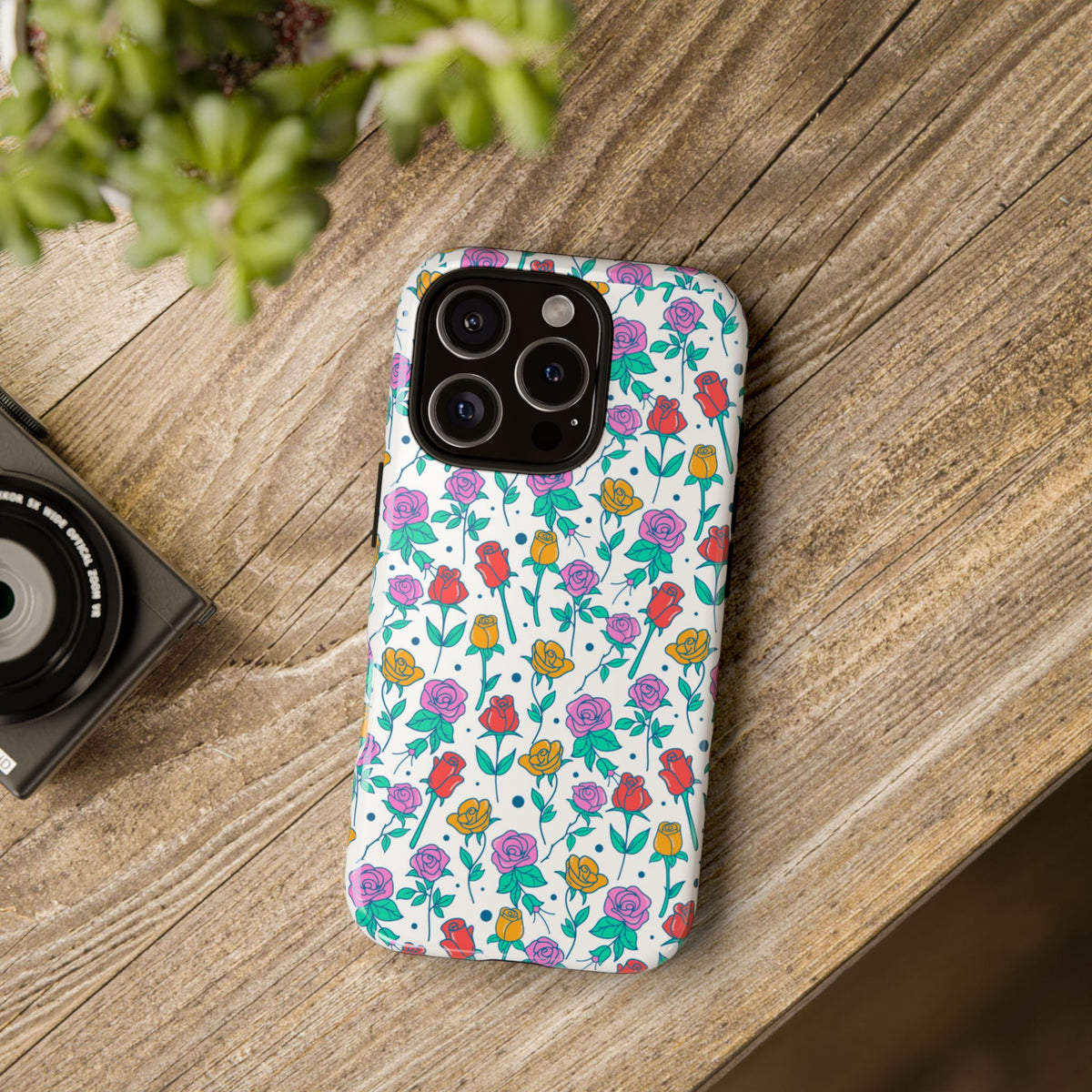 Floral Garden Tough Phone Case — Colorful Rose Pattern