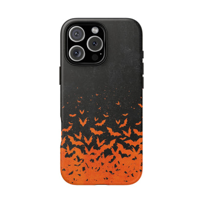 Halloween Orange Bat Swarm Phone Case — Tough Protective iPhone Cover