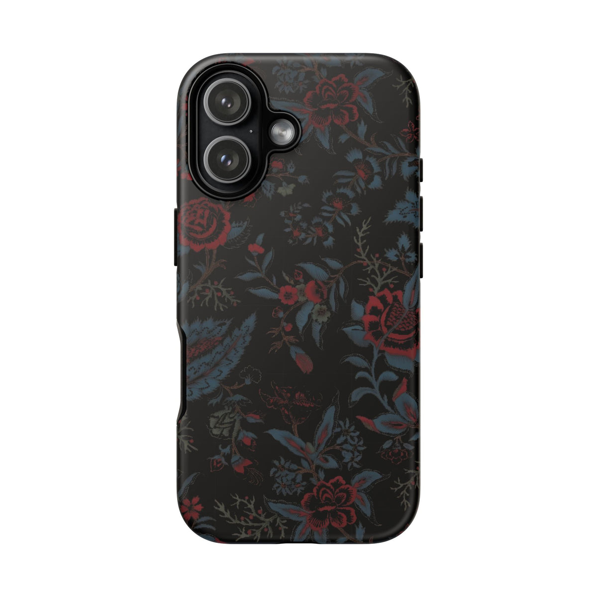 Floral Noir Tough Phone Case — Dark Rose Protective Cover