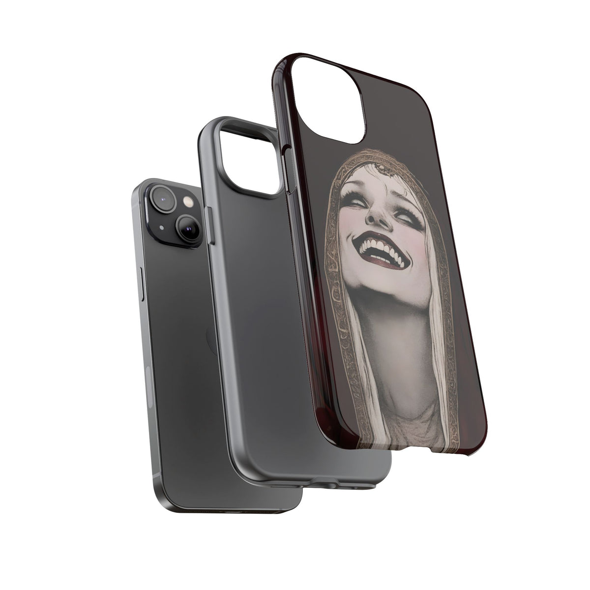Phone Case — Gothic Laughing Nun Dark Art Protective Cover