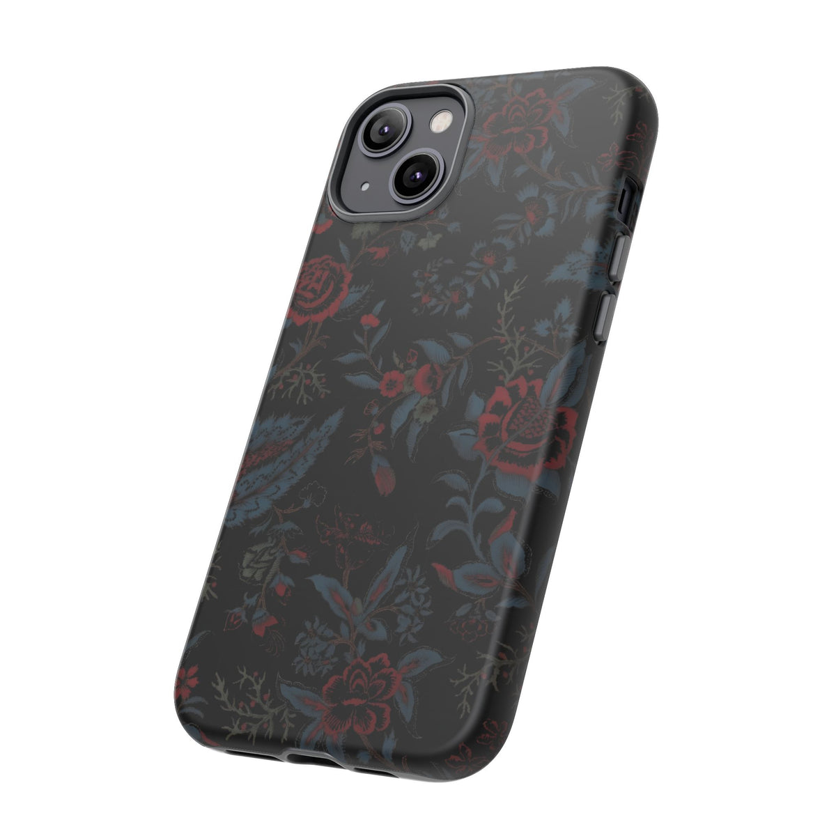 Floral Noir Tough Phone Case — Dark Rose Protective Cover