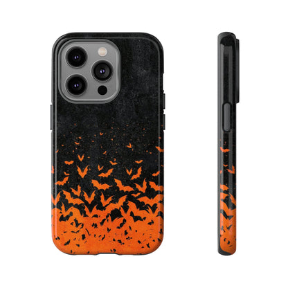Halloween Orange Bat Swarm Phone Case — Tough Protective iPhone Cover