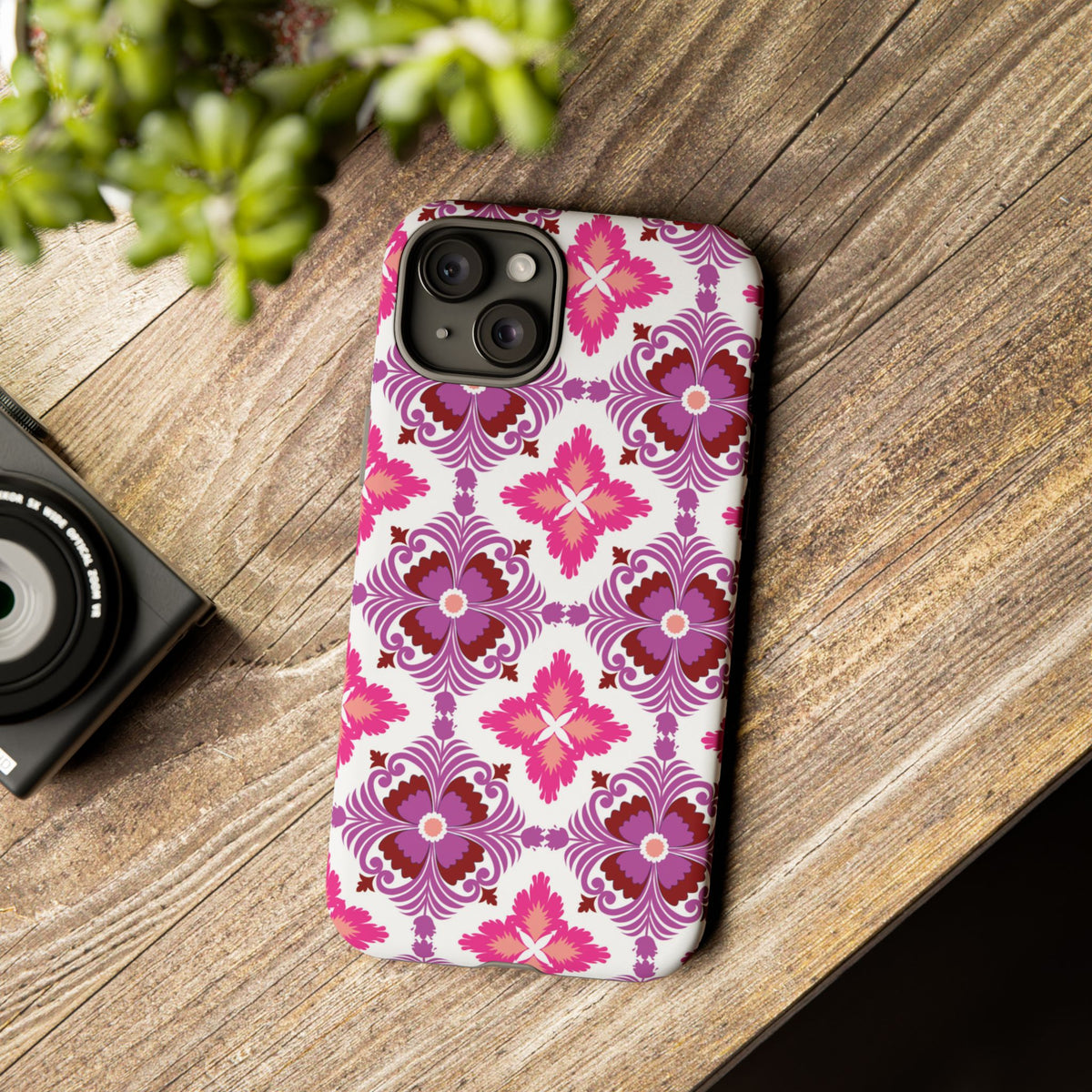 Pink Tile Floral Phone Case