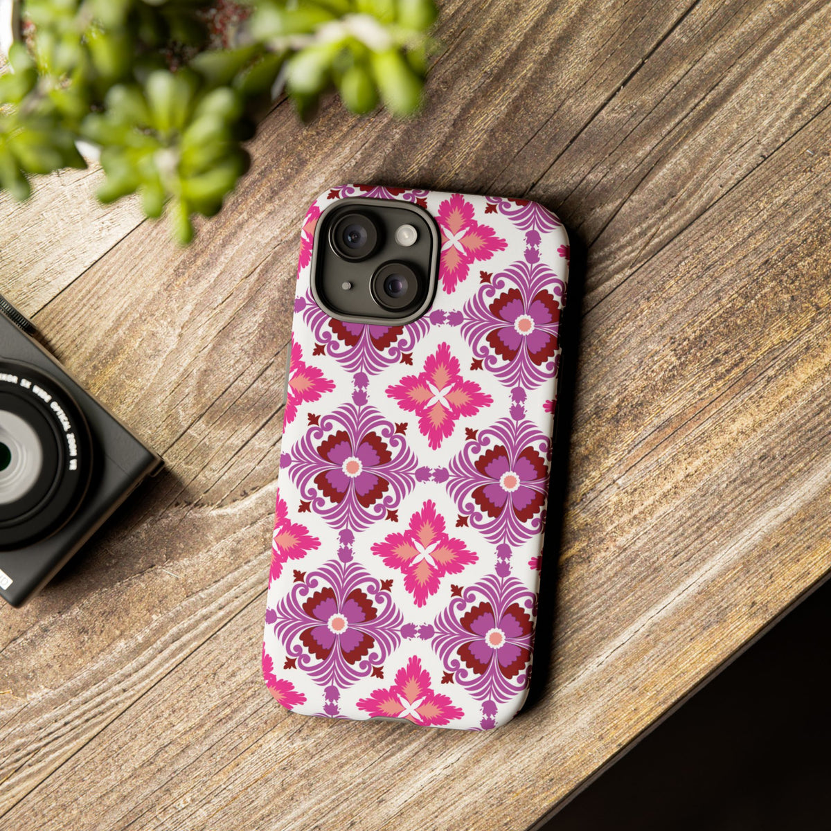 Pink Tile Floral Phone Case