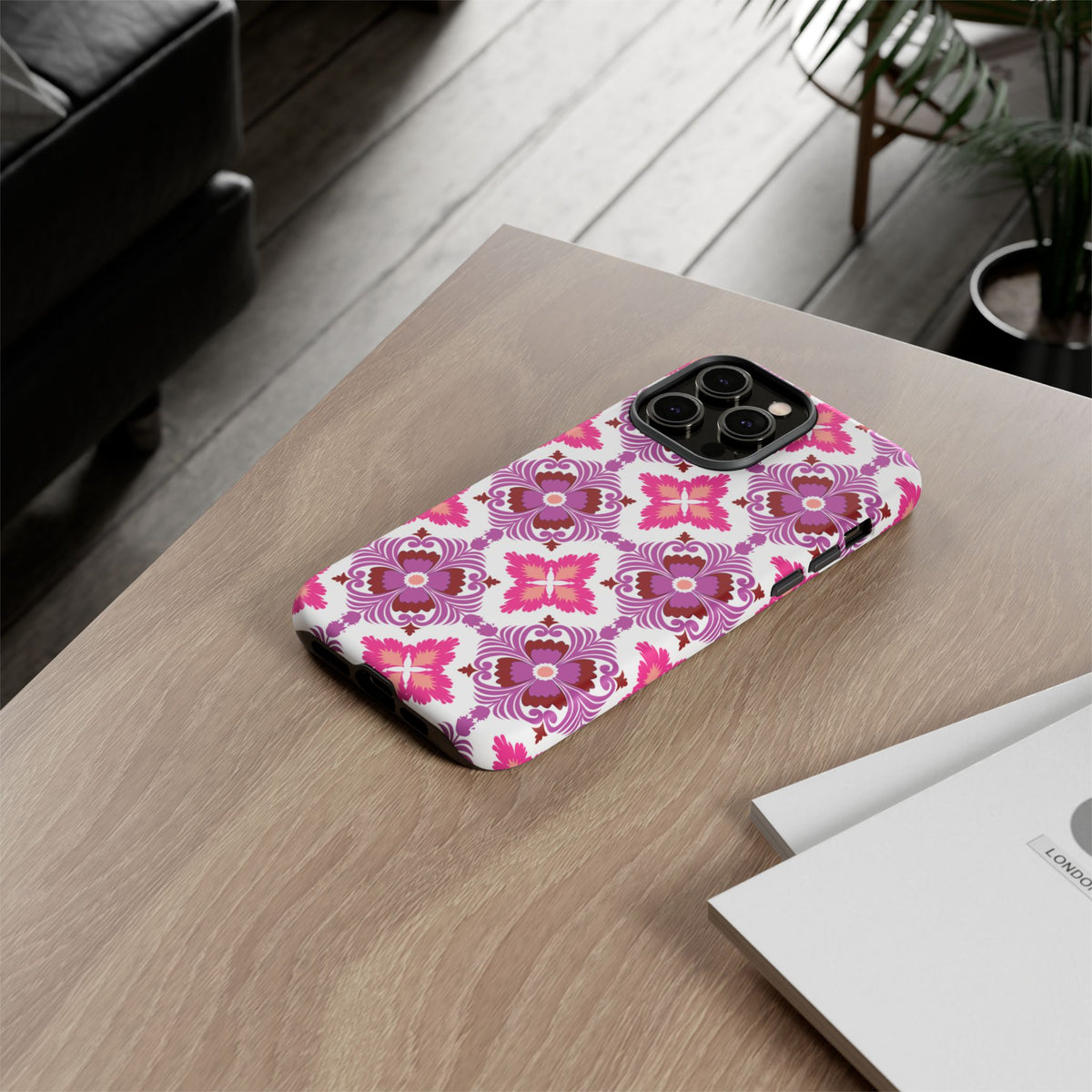 Pink Tile Floral Phone Case