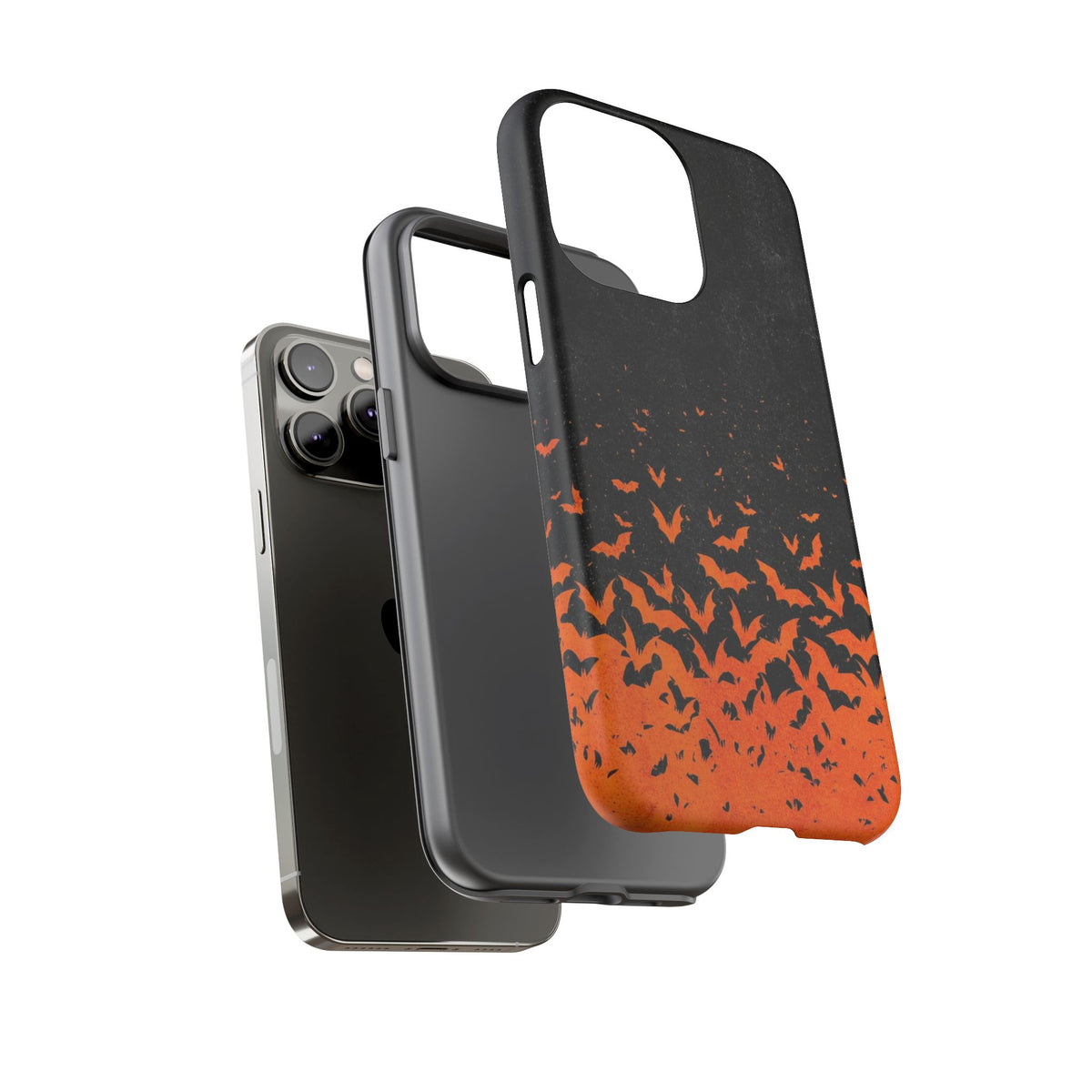 Halloween Orange Bat Swarm Phone Case — Tough Protective iPhone Cover