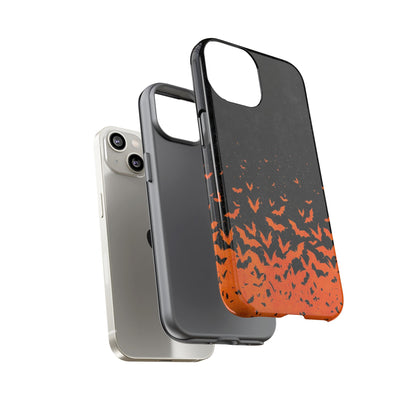 Halloween Orange Bat Swarm Phone Case — Tough Protective iPhone Cover