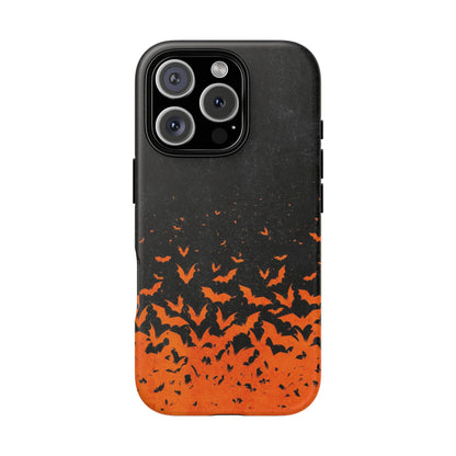 Halloween Orange Bat Swarm Phone Case — Tough Protective iPhone Cover
