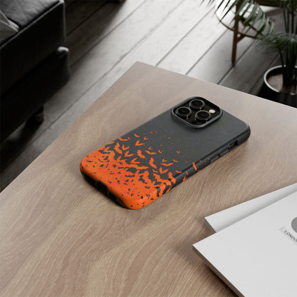 Halloween Orange Bat Swarm Phone Case — Tough Protective iPhone Cover