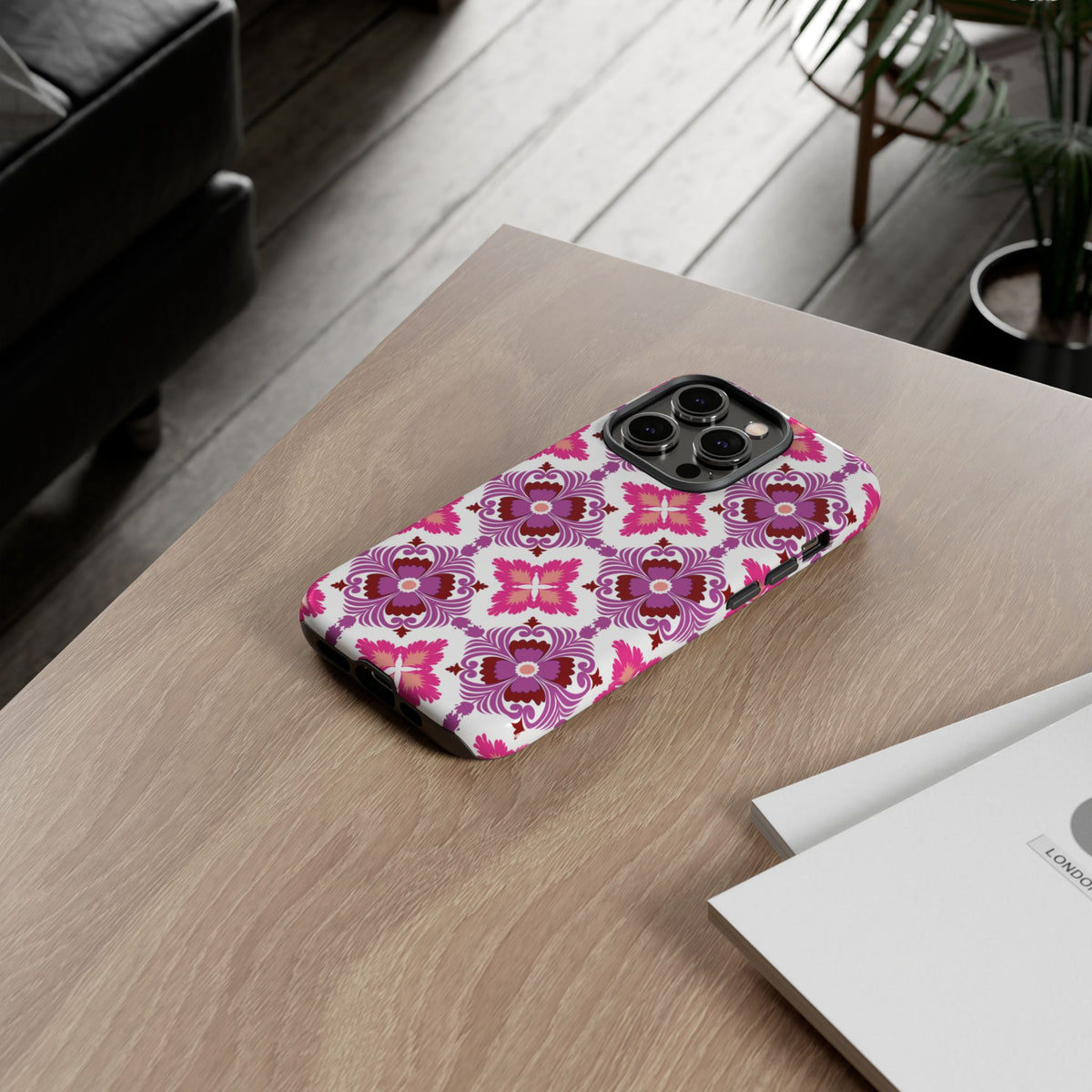 Pink Tile Floral Phone Case
