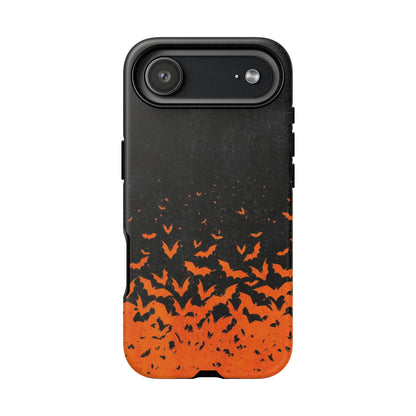 Halloween Orange Bat Swarm Phone Case — Tough Protective iPhone Cover
