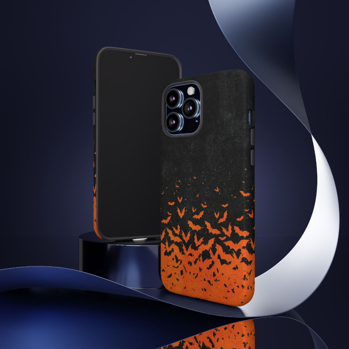 Halloween Orange Bat Swarm Phone Case — Tough Protective iPhone Cover