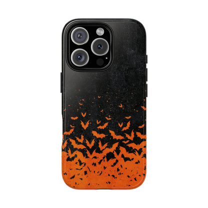 Halloween Orange Bat Swarm Phone Case — Tough Protective iPhone Cover