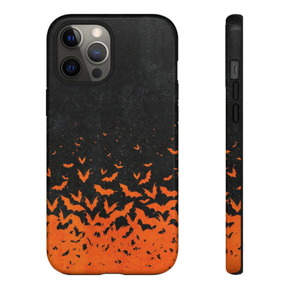 Halloween Orange Bat Swarm Phone Case — Tough Protective iPhone Cover