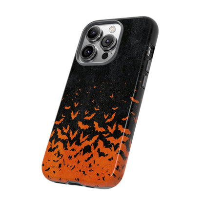 Halloween Orange Bat Swarm Phone Case — Tough Protective iPhone Cover