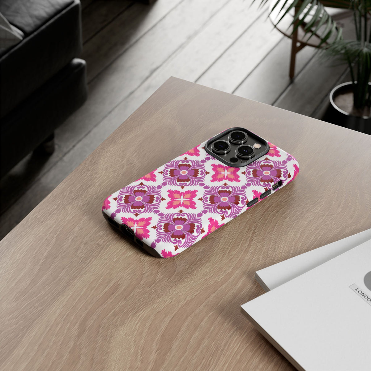 Pink Tile Floral Phone Case