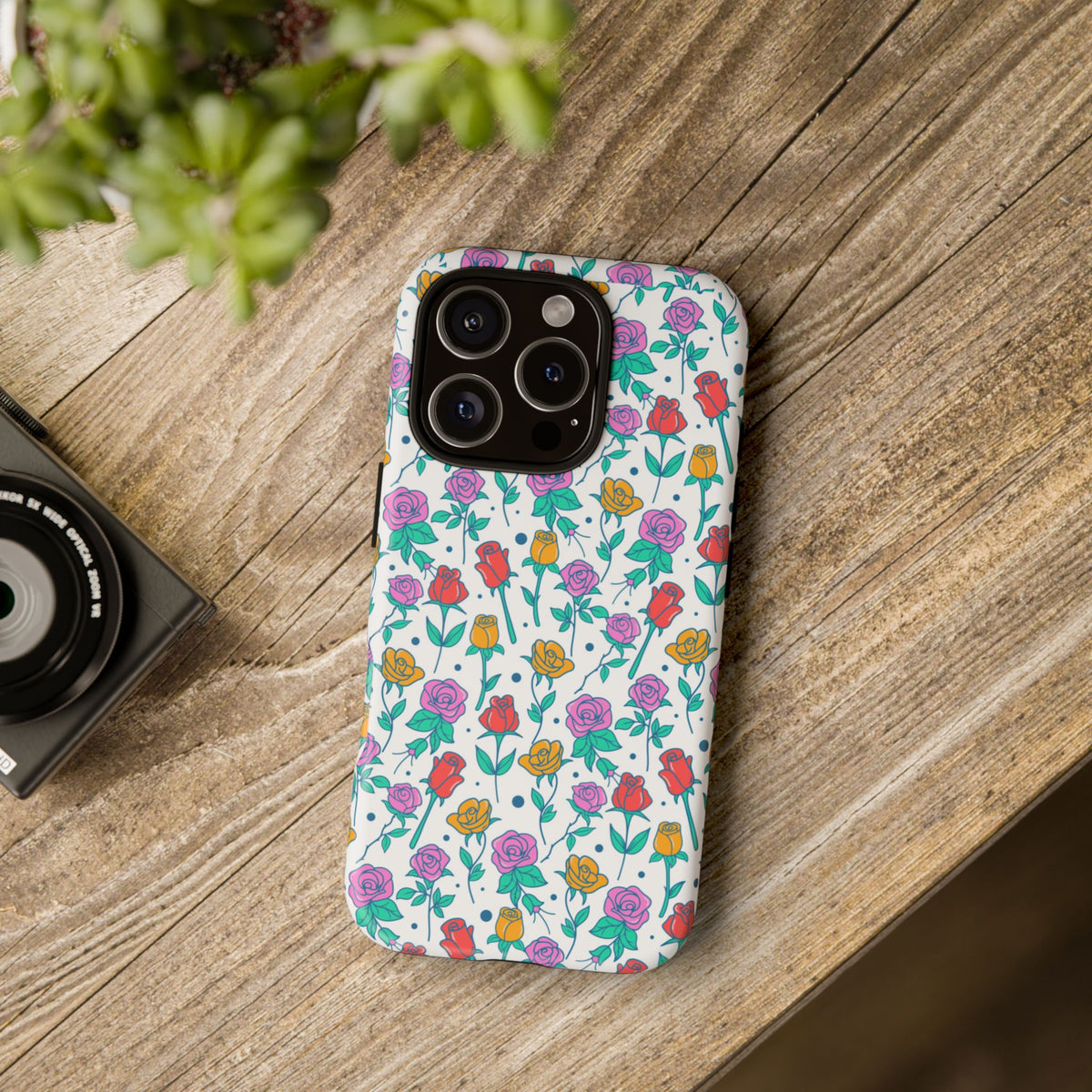 Floral Garden Tough Phone Case — Colorful Rose Pattern