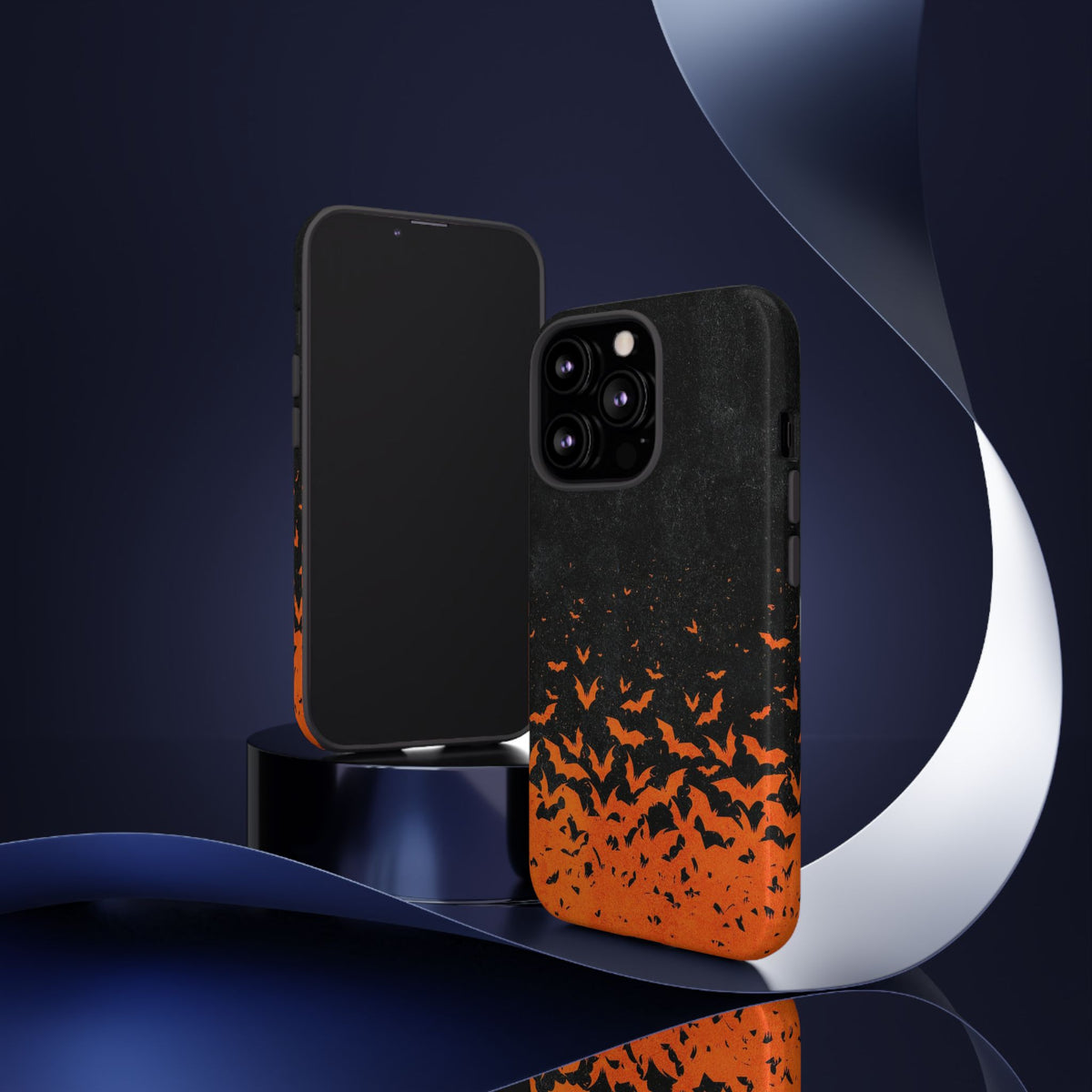 Halloween Orange Bat Swarm Phone Case — Tough Protective iPhone Cover