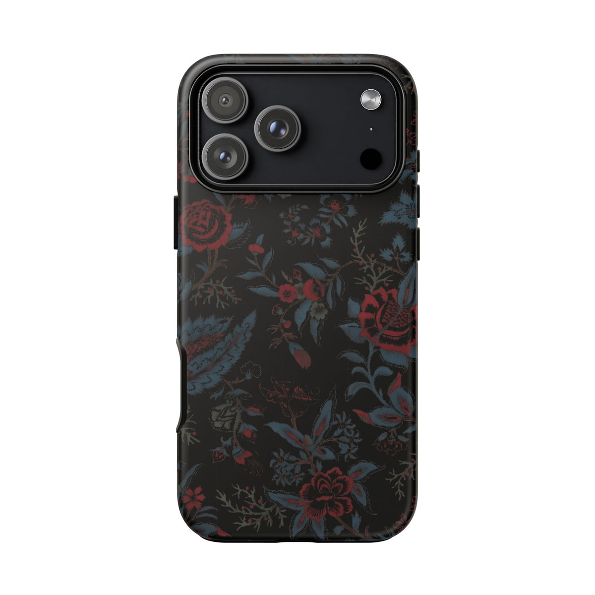 Floral Noir Tough Phone Case — Dark Rose Protective Cover