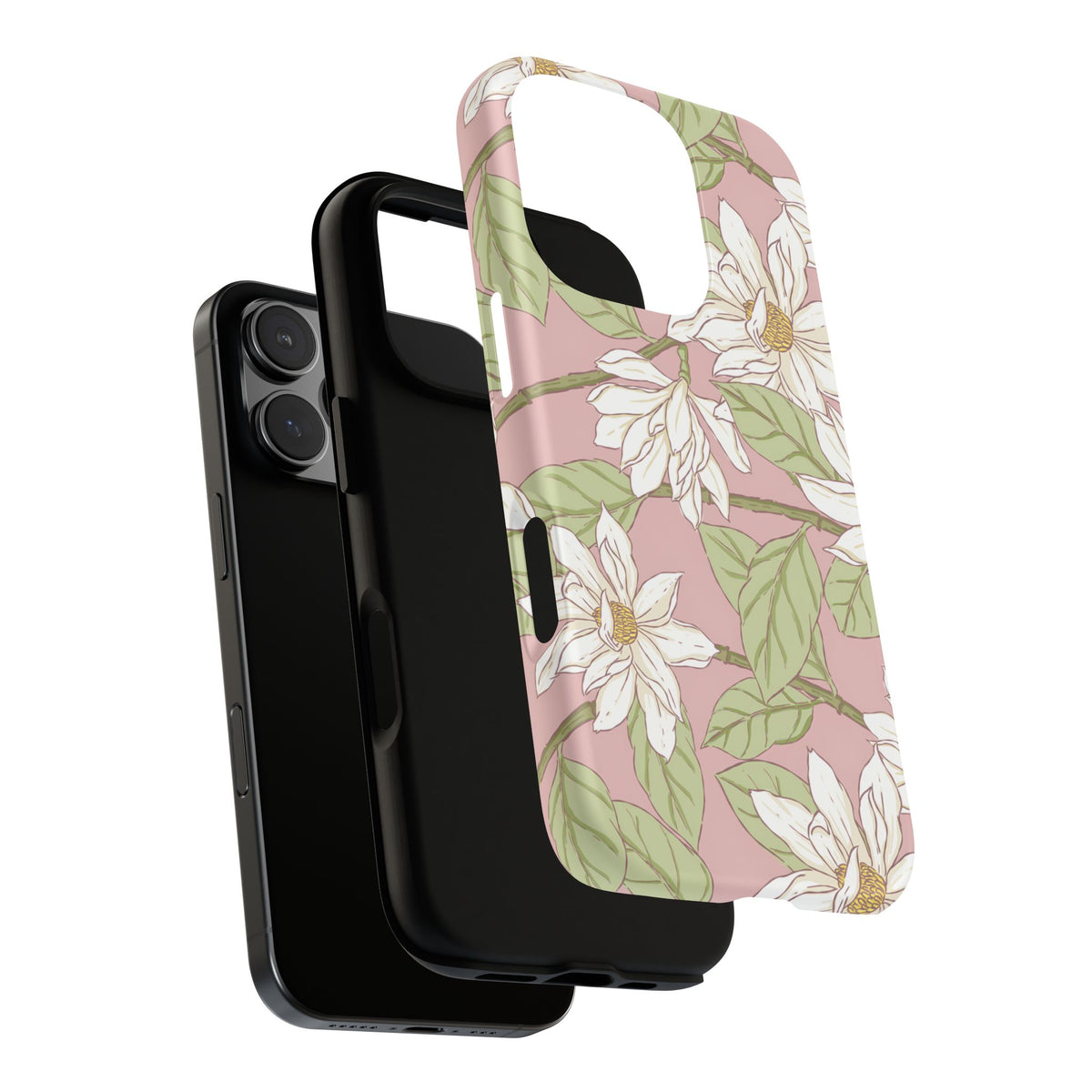 Floral Magnolia Tough Phone Case — Pink Botanical Protective Case