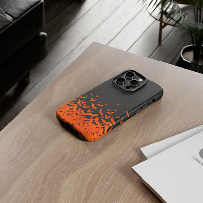 Halloween Orange Bat Swarm Phone Case — Tough Protective iPhone Cover