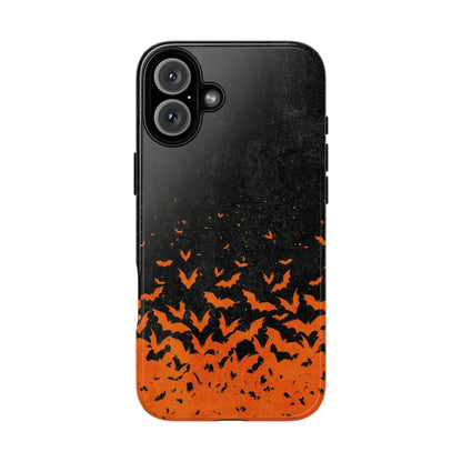 Halloween Orange Bat Swarm Phone Case — Tough Protective iPhone Cover