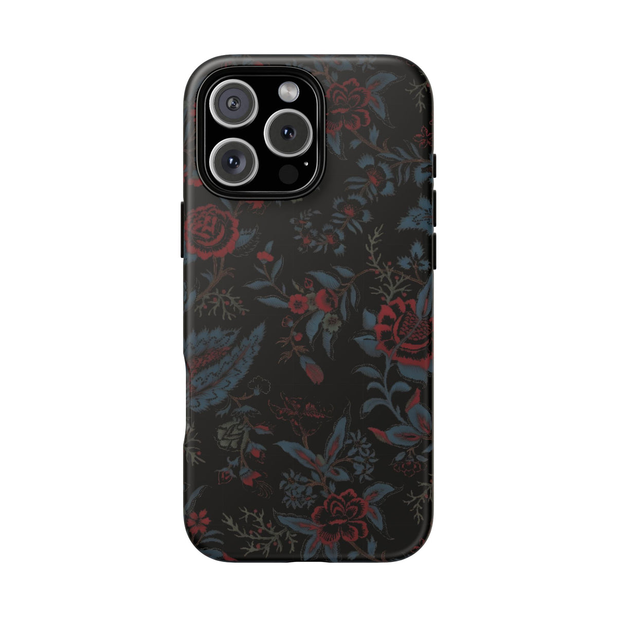 Floral Noir Tough Phone Case — Dark Rose Protective Cover